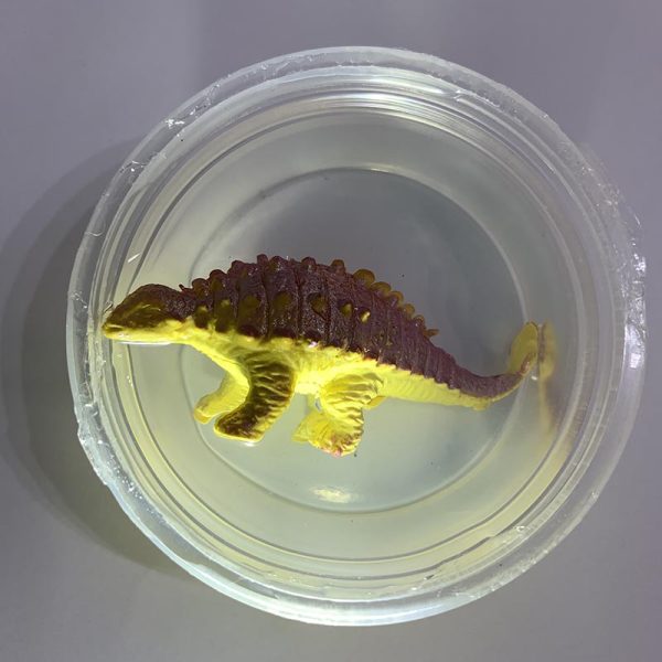 5PK Slime tub with dinosaur figurine TRANSPARENT