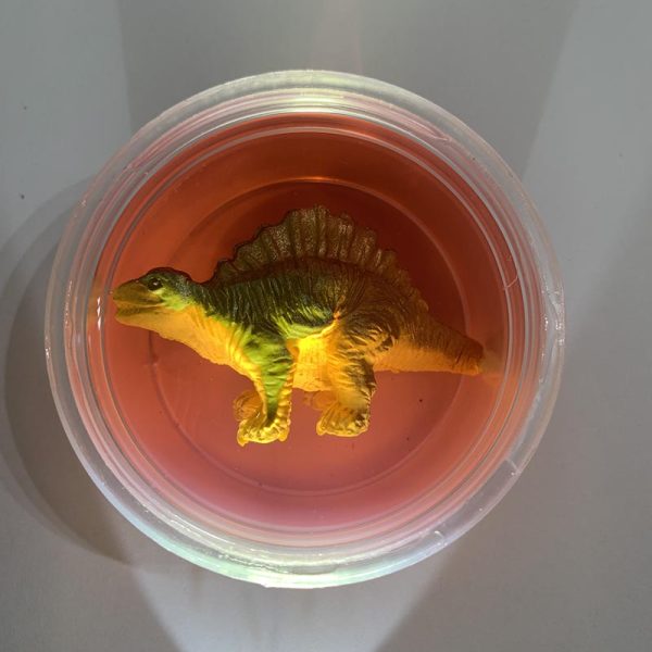 5PK Slime tub with dinosaur figurine RED