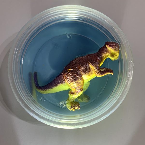 5PK Slime tub with dinosaur figurine PURPLE
