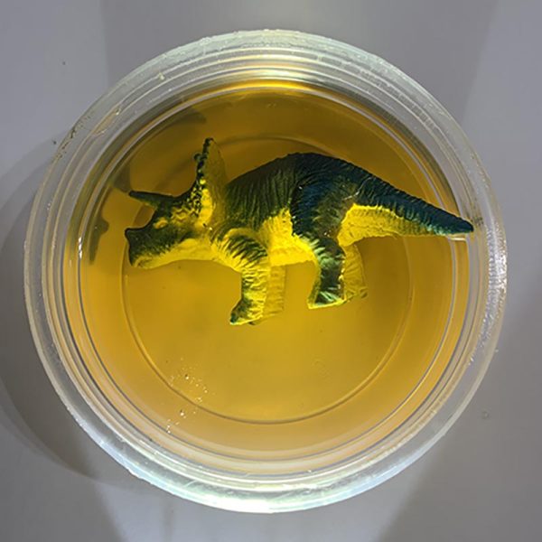 5PK Slime tub with dinosaur figurine ORANGE
